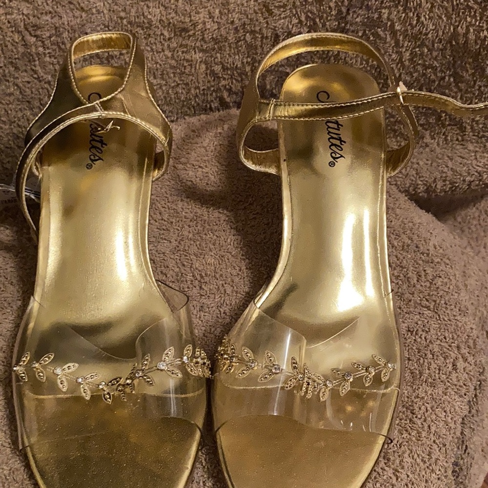 Brand new gold slippers